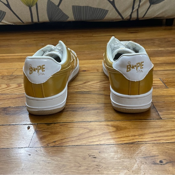 2003 A Bathing Ape Bapesta ‘White/Gold’ Size 11.5M Used W/ Box Vintage Rare - Picture 5 of 9